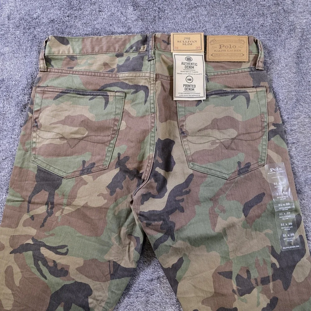 Polo Ralph Lauren Sullivan Slim Camo Jeans Mens 31x30 Camouflage Pony Hunting